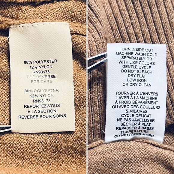 Tahari Size S Polka Dot Pullover Sweater Brown Camel Black - Picture 9 of 9